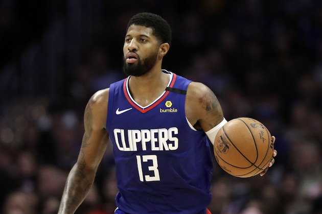 Los Angeles Clippers' Paul George during an NBA basketball game against the New York Knicks Saturday, Jan. 4, 2020, in Los Angeles. (AP Photo/Marcio Jose Sanchez)
