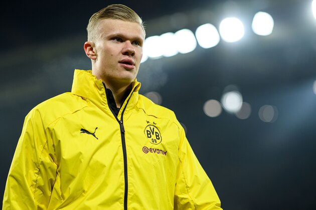 DORTMUND, GERMANY - JANUARY 24: Erling Haaland of Dortmund prior the Bundesliga match between Borussia Dortmund and 1. FC Koeln at Signal Iduna Park on January 24, 2020 in Dortmund, Germany. (Photo by Jörg Schüler/Getty Images)