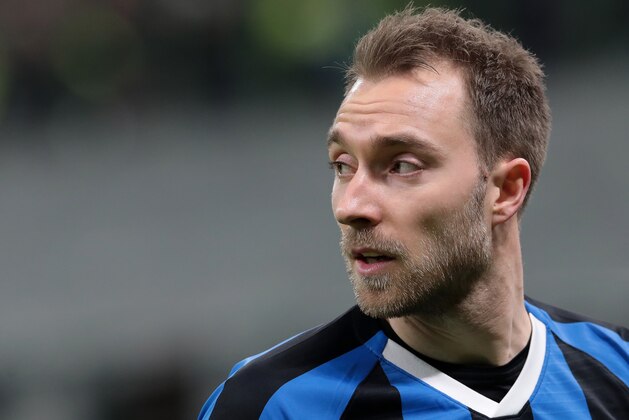 MILAN, ITALY - JANUARY 29:  Christian Eriksen of FC Internazionale looks on during the Coppa Italia Quarter Final match between FC Internazionale and ACF Fiorentina at San Siro on January 29, 2020 in Milan, Italy.  (Photo by Emilio Andreoli/Getty Images)