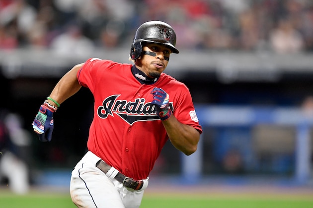 CLEVELAND, OHIO - SEPTEMBER 19: Francisco Lindor #12 of the Cleveland Indians runs out a double during the fifth inning against the Detroit Tigers at Progressive Field on September 19, 2019 in Cleveland, Ohio. (Photo by Jason Miller/Getty Images)