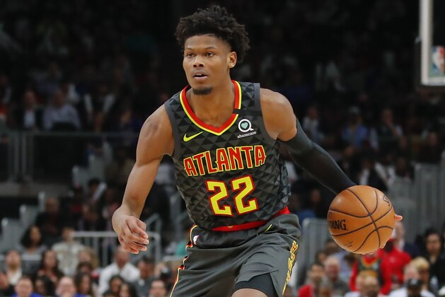 ATLANTA, GA - JANUARY 30: Cam Reddish #22 of the Atlanta Hawks drives downcourt during the second half of an NBA game against the Philadelphia 76ers at State Farm Arena on January 30, 2020 in Atlanta, Georgia. NOTE TO USER: User expressly acknowledges and agrees that, by downloading and/or using this photograph, user is consenting to the terms and conditions of the Getty Images License Agreement. (Photo by Todd Kirkland/Getty Images)