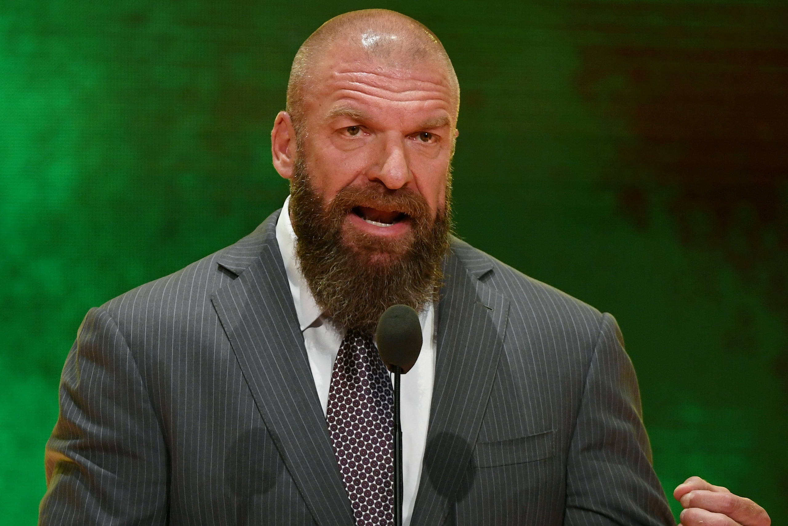 LAS VEGAS, NEVADA - OCTOBER 11:  WWE Executive Vice President of Talent, Live Events and Creative Paul