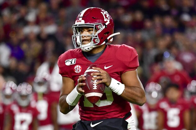 Alabama quarterback Tua Tagovailoa in an NCAA football game Saturday, Nov. 9, 2019, in Tuscaloosa, Ala. (AP Photo/Vasha Hunt)