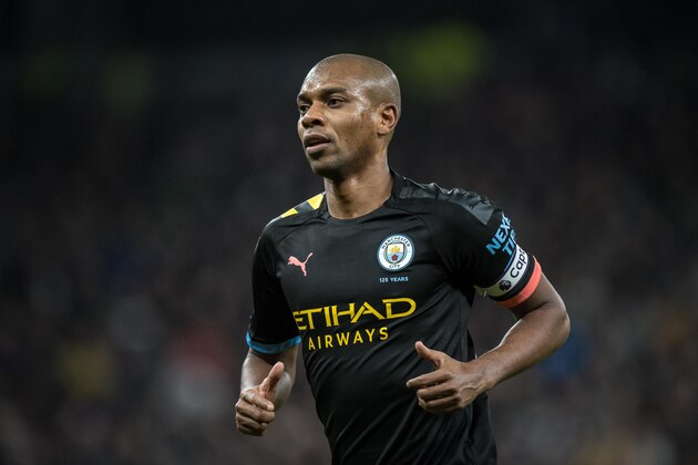 LONDON, ENGLAND - FEBRUARY 02: Fernandinho of Manchester City looks on during the Premier League match between Tottenham Hotspur and Manchester City at Tottenham Hotspur Stadium on February 2, 2020 in London, United Kingdom. (Photo by Sebastian Frej/MB Media/Getty Images)