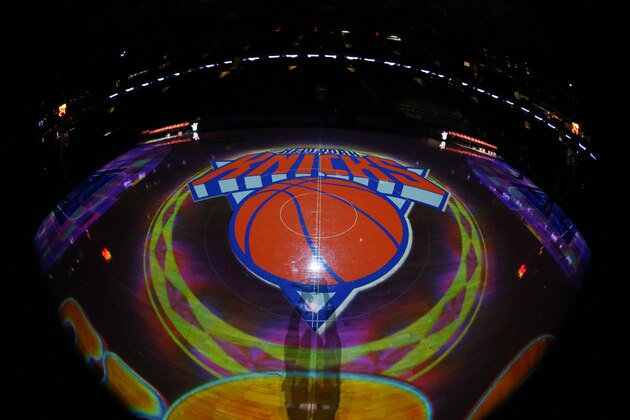 NEW YORK, NY - DECEMBER 4:  A general view of the New York Knicks logo before a game against the Sacramento Kings on December 4, 2016 at Madison Square Garden in New York City, New York. NOTE TO USER: User expressly acknowledges and agrees that, by downloading and/or using this photograph, user is consenting to the terms and conditions of the Getty Images License Agreement. Mandatory Copyright Notice: Copyright 2016 NBAE (Photo by Nathaniel S. Butler/NBAE via Getty Images)