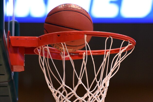 ANCHORAGE, AK - NOVEMBER 08: Basketballs fall through a net ahead of the game between the Washington Huskies and the Baylor Bears during the ESPN Armed Forces Classic at Alaska Airlines Center on November 8, 2019 in Anchorage, Alaska. Washington won 67-64. (Photo by Lance King/Getty Images)