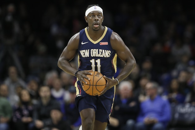 New Orleans Pelicans' Jrue Holiday plays during an NBA basketball game against the Philadelphia 76ers, Friday, Dec. 13, 2019, in Philadelphia. (AP Photo/Matt Slocum) New Orleans Pelicans' Jrue Holiday plays during an NBA basketball game against the Philadelphia 76ers, Friday, Dec. 13, 2019, in Philadelphia. (AP Photo/Matt Slocum)