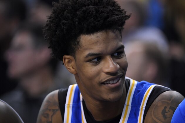 UCLA forward Shareef O'Neal sits on the bench during the first half of an NCAA college basketball game against Southern California Saturday, Jan. 11, 2020, in Los Angeles. (AP Photo/Mark J. Terrill)
