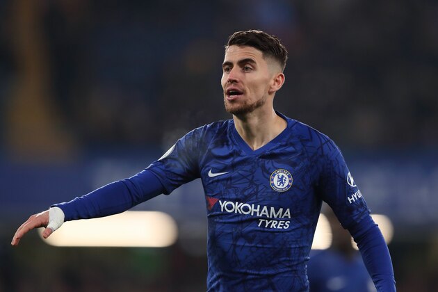 LONDON, ENGLAND - JANUARY 21: Jorginho of Chelsea during the Premier League match between Chelsea FC and Arsenal FC at Stamford Bridge on January 21, 2020 in London, United Kingdom. (Photo by James Williamson - AMA/Getty Images)