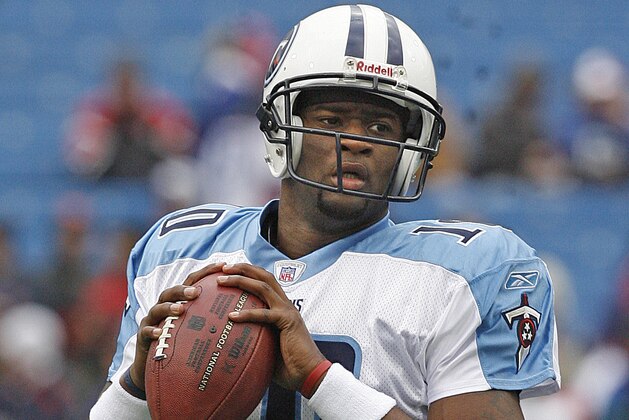 Titans' Vince Young before a game between the Buffalo Bills and the Tennessee Titans, Orchard Park, New York, Sunday, December 24, 2006. (Photo by Jim Rogash/Getty Images) Titans' Vince Young before a game between the Buffalo Bills and the Tennessee Titans, Orchard Park, New York, Sunday, December 24, 2006. (Photo by Jim Rogash/Getty Images)