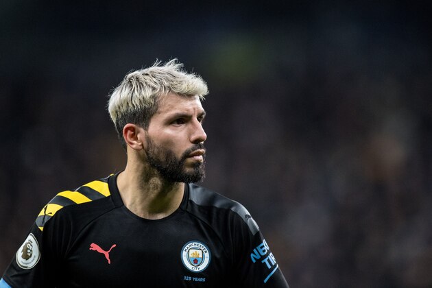 LONDON, ENGLAND - FEBRUARY 02: Sergio Aguero of Manchester City during the Premier League match between Tottenham Hotspur and Manchester City at Tottenham Hotspur Stadium on February 2, 2020 in London, United Kingdom. (Photo by Sebastian Frej/MB Media/Getty Images)