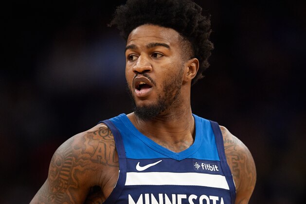 MINNEAPOLIS, MINNESOTA - DECEMBER 30: Jordan Bell #7 of the Minnesota Timberwolves looks on during the game against the Brooklyn Nets at Target Center on December 30, 2019 in Minneapolis, Minnesota. NOTE TO USER: User expressly acknowledges and agrees that, by downloading and or using this Photograph, user is consenting to the terms and conditions of the Getty Images License Agreement (Photo by Hannah Foslien/Getty Images)
