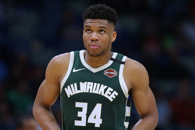 NEW ORLEANS, LOUISIANA - FEBRUARY 04: Giannis Antetokounmpo #34 of the Milwaukee Bucks reacts against the New Orleans Pelicans during a game at the Smoothie King Center on February 04, 2020 in New Orleans, Louisiana. NOTE TO USER: User expressly acknowledges and agrees that, by downloading and or using this Photograph, user is consenting to the terms and conditions of the Getty Images License Agreement. (Photo by Jonathan Bachman/Getty Images)