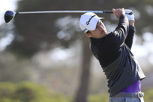 PEBBLE BEACH, CALIFORNIA - FEBRUARY 06:  Nick Taylor of Canada plays his shot from the sixth tee during the during the first round of the AT&T Pebble Beach Pro-Am at Monterey Peninsula Country Club on February 06, 2020 in Pebble Beach, California. (Photo by Chris Trotman/Getty Images)