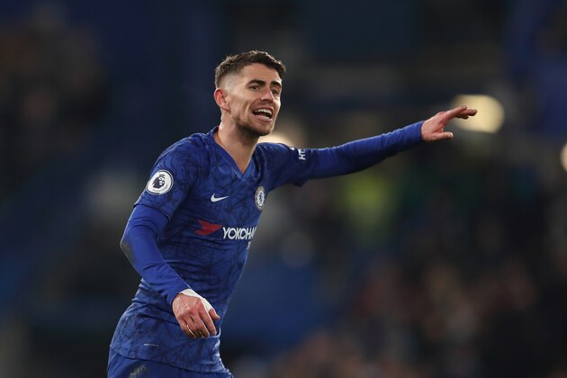 LONDON, ENGLAND - JANUARY 21: Jorginho of Chelsea during the Premier League match between Chelsea FC and Arsenal FC at Stamford Bridge on January 21, 2020 in London, United Kingdom. (Photo by James Williamson - AMA/Getty Images)