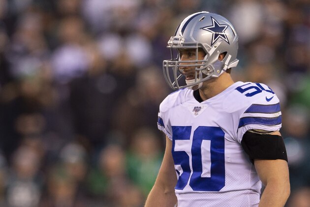 PHILADELPHIA, PA - DECEMBER 22: Sean Lee #50 of the Dallas Cowboys looks on against the Philadelphia Eagles at Lincoln Financial Field on December 22, 2019 in Philadelphia, Pennsylvania. (Photo by Mitchell Leff/Getty Images)