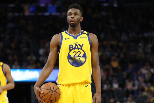 SAN FRANCISCO, CA - FEBRUARY 08: Andrew Wiggins #22 of the Golden State Warriors looks on against the Los Angeles Lakers on February 8, 2020 at Chase Center in San Francisco, California. NOTE TO USER: User expressly acknowledges and agrees that, by downloading and or using this photograph, user is consenting to the terms and conditions of Getty Images License Agreement. Mandatory Copyright Notice: Copyright 2020 NBAE (Photo by Jed Jacobsohn/NBAE via Getty Images) SAN FRANCISCO, CA - FEBRUARY 08: Andrew Wiggins #22 of the Golden State Warriors looks on against the Los Angeles Lakers on February 8, 2020 at Chase Center in San Francisco, California. NOTE TO USER: User expressly acknowledges and agrees that, by downloading and or using this photograph, user is consenting to the terms and conditions of Getty Images License Agreement. Mandatory Copyright Notice: Copyright 2020 NBAE (Photo by Jed Jacobsohn/NBAE via Getty Images)