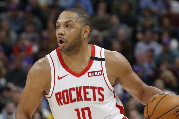 Houston Rockets guard Eric Gordon (10) brings the ball up court in the first half during an NBA basketball game against the Utah Jazz Monday, Jan. 27, 2020, in Salt Lake City. (AP Photo/Rick Bowmer) Houston Rockets guard Eric Gordon (10) brings the ball up court in the first half during an NBA basketball game against the Utah Jazz Monday, Jan. 27, 2020, in Salt Lake City. (AP Photo/Rick Bowmer)