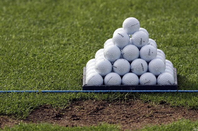 Straffan, IRELAND:  A pile of golf balls are pictured as Europe takes on the United States in the morning fourballs session of the second day of the 2006 Ryder Cup at the K Club in Straffan, Co Kildare, in the Republic of Ireland, 23 September 2006. AFP PHOTO/JEFF HAYNES  (Photo credit should read JEFF HAYNES/AFP via Getty Images)