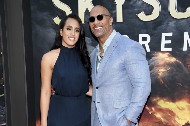 Actor Dwayne Johnson and daughter Simone Johnson attend the
