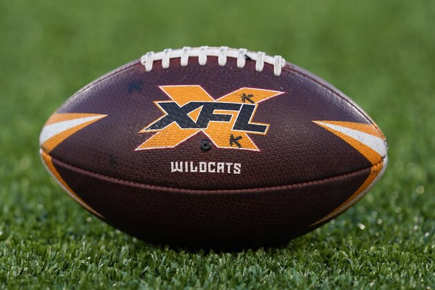 Los Angeles Wildcats XFL football is seen during an XFL football game, Saturday, Feb. 8, 2020, in Houston. (AP Photo/Matt Patterson)