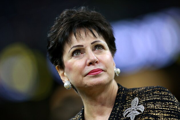 NEW ORLEANS, LOUISIANA - DECEMBER 08: New Orleans Saints owner Gayle Benson stands on the field during a NFL game at the Mercedes Benz Superdome on December 08, 2019 in New Orleans, Louisiana. (Photo by Sean Gardner/Getty Images)