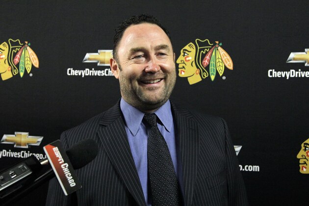 Former Chicago Blackhawks goaltender Ed Belfour smiles as he talks to media before the Nashville Predators play against the Chicago Blackhawks NHL hockey game in Chicago, Sunday, March 25, 2012. Many regard Belfour as an elite goaltender and one of the best of all-time. His 484 wins rank 3rd all-time among NHL goaltenders. (AP Photo/Nam Y. Huh) Former Chicago Blackhawks goaltender Ed Belfour smiles as he talks to media before the Nashville Predators play against the Chicago Blackhawks NHL hockey game in Chicago, Sunday, March 25, 2012. Many regard Belfour as an elite goaltender and one of the best of all-time. His 484 wins rank 3rd all-time among NHL goaltenders. (AP Photo/Nam Y. Huh)