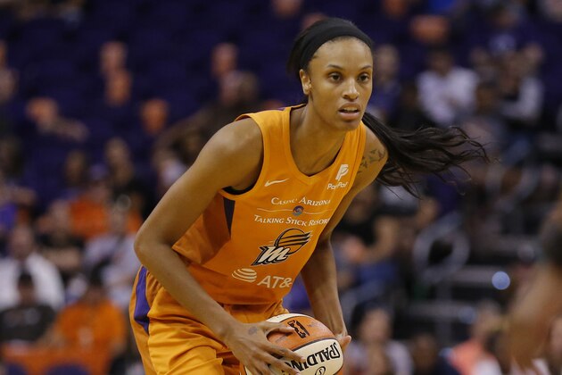 Phoenix Mercury forward DeWanna Bonner (24) during a WNBA basketball game against the Atlanta Dream, Friday, Aug. 16, 2019, in Phoenix. (AP Photo/Rick Scuteri)