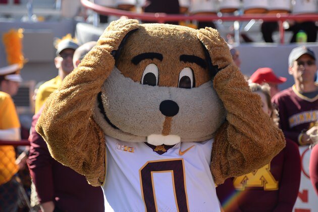 LINCOLN, NE - OCTOBER 20: The mascot of the Minnesota Golden Gophers reacts during the game against the Nebraska Cornhuskers at Memorial Stadium on October 20, 2018 in Lincoln, Nebraska. (Photo by Steven Branscombe/Getty Images) LINCOLN, NE - OCTOBER 20: The mascot of the Minnesota Golden Gophers reacts during the game against the Nebraska Cornhuskers at Memorial Stadium on October 20, 2018 in Lincoln, Nebraska. (Photo by Steven Branscombe/Getty Images)