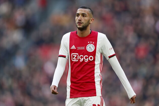 Hakim Ziyech of Ajax during the Dutch Eredivisie match between Ajax Amsterdam and Sparta Rotterdam at the Johan Cruijff Arena on January 19, 2020 in Amsterdam, The Netherlands(Photo by ANP Sport via Getty Images)