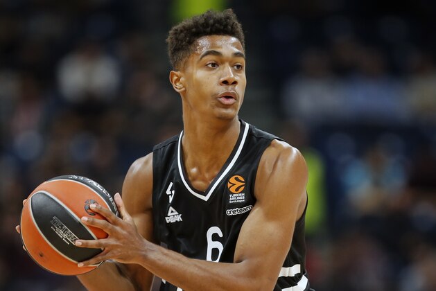 BELGRADE, SERBIA - NOVEMBER 15: Theo Maledon of Asvel Villeurbanne in action during the 2019/2020 Turkish Airlines EuroLeague Regular Season Round 8 match between Crvena Zvezda mts Belgrade and LDLC Asvel Villeurbane at Stark Arena on November 15, 2019 in Belgrade, Serbia. (Photo by Srdjan Stevanovic/Getty Images)