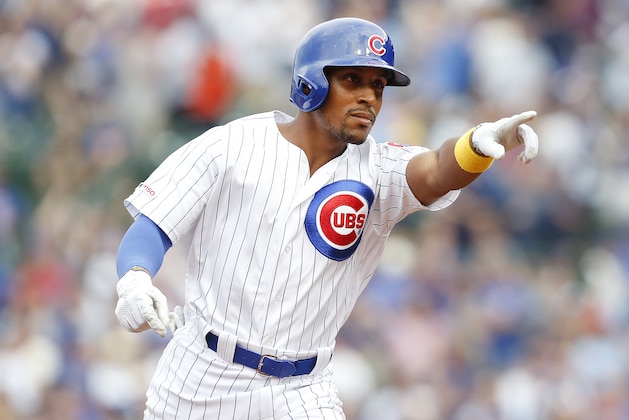 CHICAGO, ILLINOIS - SEPTEMBER 21: Tony Kemp #4 of the Chicago Cubs rounds the bases following his two run home run against the St. Louis Cardinals at Wrigley Field on September 21, 2019 in Chicago, Illinois. (Photo by Nuccio DiNuzzo/Getty Images)