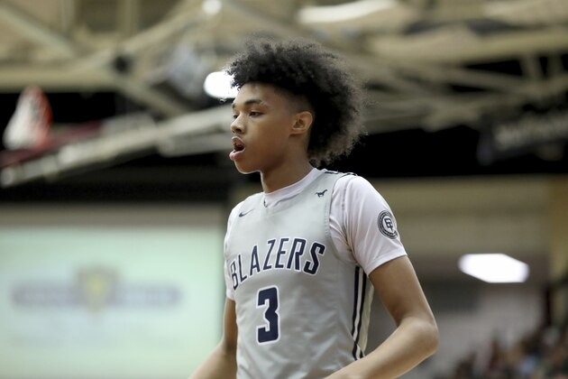 Sierra Canyon's Brandon Boston #3 is seen against Dominican during a high school basketball game at the Hoophall Classic, Saturday, January 18, 2020, in Springfield, MA. (AP Photo/Gregory Payan)