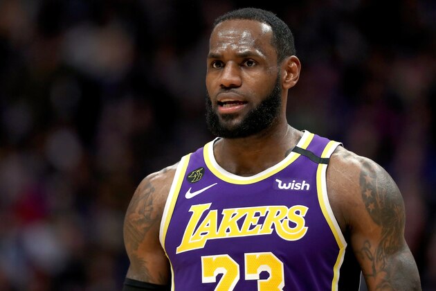 DENVER, COLORADO - FEBRUARY 12: LeBron James #23 of the Los Angeles Lakers plays the Denver Nuggets in the third quarter at Pepsi Center on February 12, 2020 in Denver, Colorado. NOTE TO USER: User expressly acknowledges and agrees that, by downloading and or using this photograph, User is consenting to the terms and conditions of the Getty Images License Agreement. (Photo by Matthew Stockman/Getty Images)