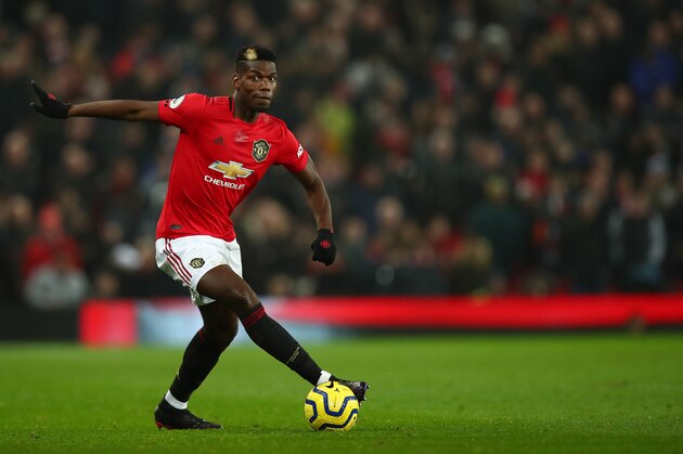 MANCHESTER, ENGLAND - DECEMBER 26: Paul Pogba of Manchester United during the Premier League match between Manchester United and Newcastle United at Old Trafford on December 26, 2019 in Manchester, United Kingdom. (Photo by Robbie Jay Barratt - AMA/Getty Images)