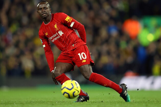 NORWICH, ENGLAND - FEBRUARY 15: Sadio Mane of Liverpool in action during the Premier League match between Norwich City and Liverpool FC at Carrow Road on February 15, 2020 in Norwich, United Kingdom. (Photo by Julian Finney/Getty Images)