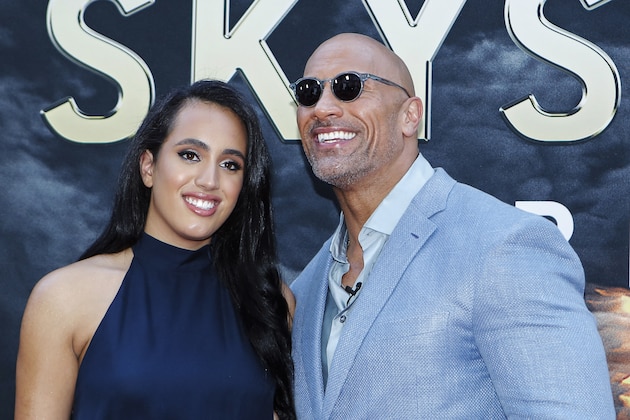 Actor Dwayne Johnson and his daughter Simone Alexandra Johnson attend the premiere of 'Skyscraper' on July 10, 2018 in New York City. (Photo by KENA BETANCUR / AFP)        (Photo credit should read KENA BETANCUR/AFP via Getty Images)