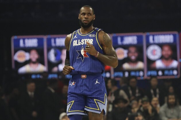 LeBron James of the Los Angeles Lakers is seen during the first half of the NBA All-Star basketball game Sunday, Feb. 16, 2020, in Chicago. (AP Photo/Nam Huh) LeBron James of the Los Angeles Lakers is seen during the first half of the NBA All-Star basketball game Sunday, Feb. 16, 2020, in Chicago. (AP Photo/Nam Huh)