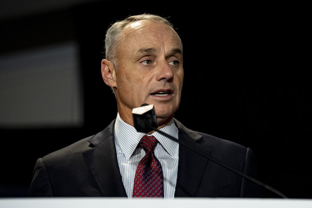 BOSTON, MA - DECEMBER 10: Major League Baseball Commissioner Rob Manfred speaks during the 2019 Major League Baseball Winter Meetings on December 10, 2019 in San Diego, California. (Photo by Billie Weiss/Boston Red Sox/Getty Images)