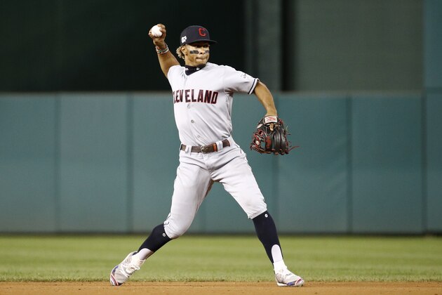 Cleveland Indians shortstop Francisco Lindor fields a ground ball during a baseball game against the Washington Nationals, Friday, Sept. 27, 2019, in Washington. (AP Photo/Patrick Semansky)