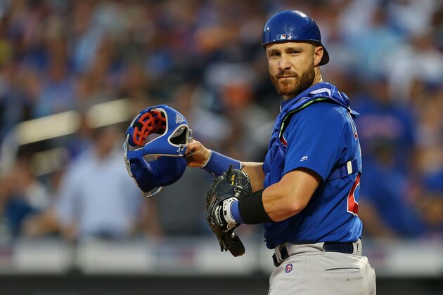 NEW YORK, NY - AUGUST 29: Jonathan Lucroy #25 of the Chicago Cubs in action against the New York Mets during a game at Citi Field on August 29, 2019 in New York City. (Photo by Rich Schultz/Getty Images)