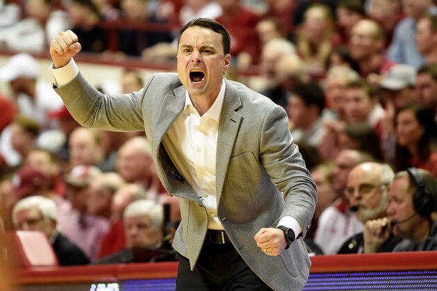 BLOOMINGTON, IN - JANUARY 26:  Head Coach Archie Miller of the Indiana Hoosiers watches the game against the Maryland Terrapins at Assembly Hall on January 26, 2020 in Bloomington, Indiana.  (Photo by G Fiume/Maryland Terrapins/Getty Images)