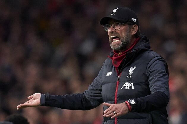 MADRID, SPAIN - FEBRUARY 18: Jurgen Klopp, Manager of Liverpool FC reacts during the UEFA Champions League round of 16 first leg match between Atletico Madrid and Liverpool FC at Wanda Metropolitano on February 18, 2020 in Madrid, Spain. (Photo by Diego Souto/Quality Sport Images/Getty Images)