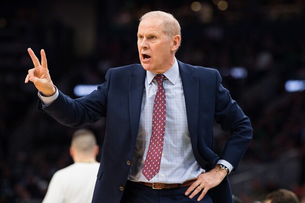 BOSTON, MA - DECEMBER 27: Cleveland Cavaliers head coach John Beilein reacts during the game against the Boston Celtics in the first half at TD Garden on December 27, 2019 in Boston, Massachusetts. NOTE TO USER: User expressly acknowledges and agrees that, by downloading and or using this photograph, User is consenting to the terms and conditions of the Getty Images License Agreement. (Photo by Kathryn Riley/Getty Images)