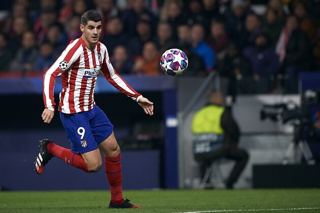 MADRID, SPAIN - FEBRUARY 18: Alvaro Morata of Atletico de Madrid in action during the UEFA Champions League round of 16 first leg match between Atletico Madrid and Liverpool FC at Wanda Metropolitano on February 18, 2020 in Madrid, Spain. (Photo by Pablo Morano/MB Media/Getty Images)