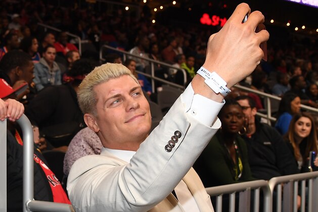 ATLANTA, GEORGIA - FEBRUARY 09:  Cody Rhodes of All Elite Wrestling (AEW) attends New York Knicks vs Atlanta Hawks game at State Farm Arena on February 09, 2020 in Atlanta, Georgia. (Photo by Paras Griffin#SPORT/Getty Images)