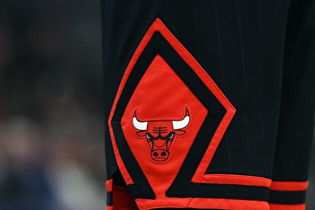 MILWAUKEE, WISCONSIN - JANUARY 20:  A detailed view of the Chicago Bulls logo during a game between the Milwaukee Bucks and the Chicago Bulls at Fiserv Forum on January 20, 2020 in Milwaukee, Wisconsin. NOTE TO USER: User expressly acknowledges and agrees that, by downloading and or using this photograph, User is consenting to the terms and conditions of the Getty Images License Agreement. (Photo by Stacy Revere/Getty Images)