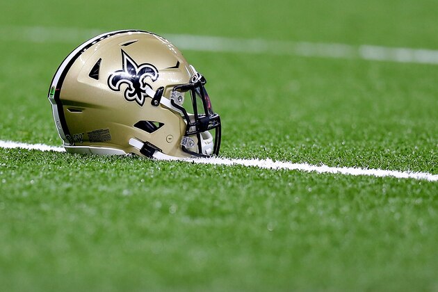 NEW ORLEANS, LOUISIANA - OCTOBER 27: A New Orleans Saints helmet is pictured during a game against the Arizona Cardinals at the Mercedes Benz Superdome on October 27, 2019 in New Orleans, Louisiana. (Photo by Jonathan Bachman/Getty Images) NEW ORLEANS, LOUISIANA - OCTOBER 27: A New Orleans Saints helmet is pictured during a game against the Arizona Cardinals at the Mercedes Benz Superdome on October 27, 2019 in New Orleans, Louisiana. (Photo by Jonathan Bachman/Getty Images)