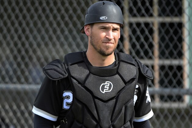 GLENDALE, ARIZONA - FEBRUARY 21:  Yasmani Grandal #24 of the Chicago White Sox looks on during spring training workouts on February 19, 2020 at Camelback Ranch in Glendale Arizona.  (Photo by Ron Vesely/Getty Images)