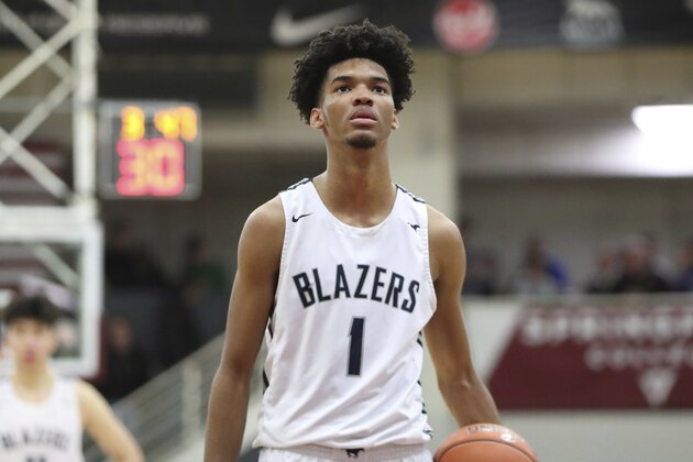 Sierra Canyon's Ziaire Williams #1 is seen against Paul VI during a high school basketball game at the Hoophall Classic, Monday, January 20, 2020, in Springfield, MA. (AP Photo/Gregory Payan)